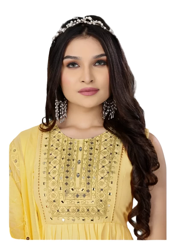 Sharara Set Mirror Work With Duppta Sequence Work